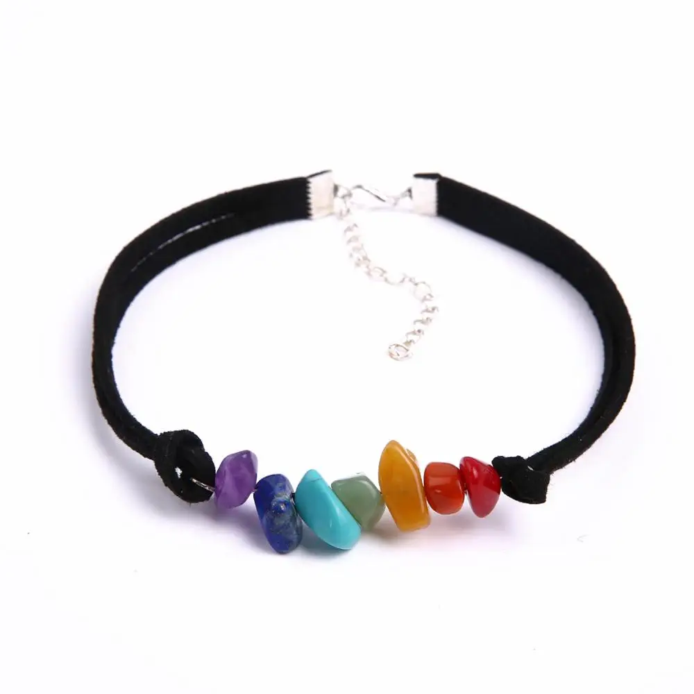

Colorful 7 chakras yoga choker necklace for women
