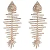 Exaggerated big multi-layer diamond fish bone earrings female claw chain fashion earrings