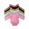 NO MOQ RTS Wholesale Baby Clothes Newborn Romper Long Sleeves Plain Blank Baby Bodysuit