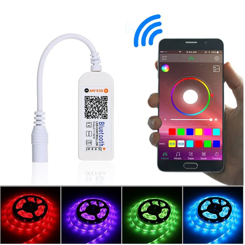 chicoyo dc5 24v pengontrol aplikasi telepon pintar bluetooth mini pintar rgbw strip rgb pengontrol led buy rgb led controller bluetooth led