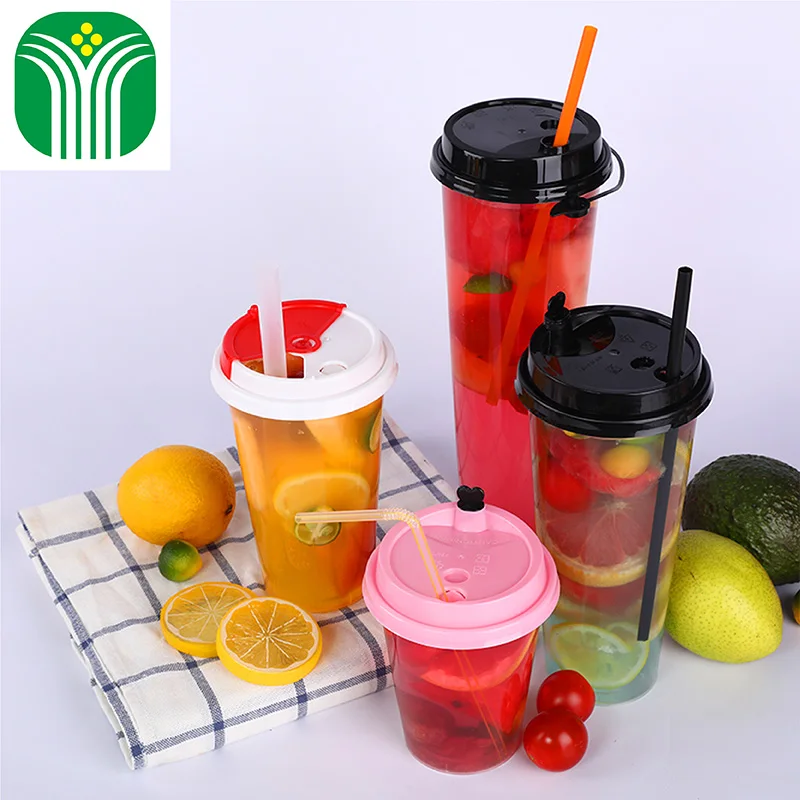 
custom logo printed disposable PP hard tall u shaped clear plastic cup for juice 