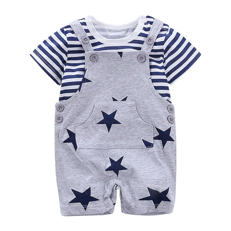 Newborns Baby Clothes Short Sleeve Summer Fashion Neonatal Clothing Set