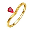 wholesale natural gemstone gold jewelry 0.21ct red ruby 14k yellow gold ring for women