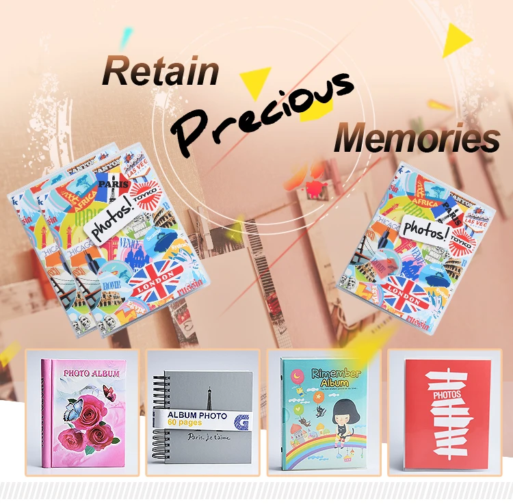 Customized Cover 4x6 Clear Transparent Waterproof Photo Album with Pp Pocket Inside
