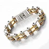 Wholesale cheap personalised stainless steel 18k saudi gold crystal jewelry bracelet gift for men