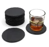Amazon Wholesale Custom Sublimation Made Personalized Table Mats Cup Pad Round Square Natural Slate Coaster Set with Black Box