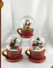 Custom christmas ornaments resin crystal ball glass crafts Santa Claus snowman cups water globe