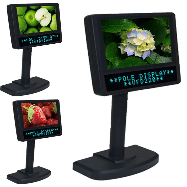 Usb Portable Kiosk Handheld Pos Android 2 Lines Lcd Pole Customer