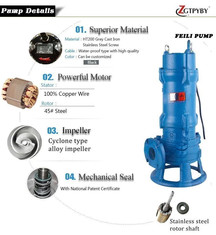 3hp Submersible Sewage Solid Waste Pump Underwater Cutting Dirty Water Pump In Thailand Buy