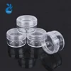 Free Sample empty round eye cream 2.5g 2.5ml 3ml 5ml 10ml 15ml 3g 5g 10g 15g 20g PS clear plastic jar with plastic screw lid