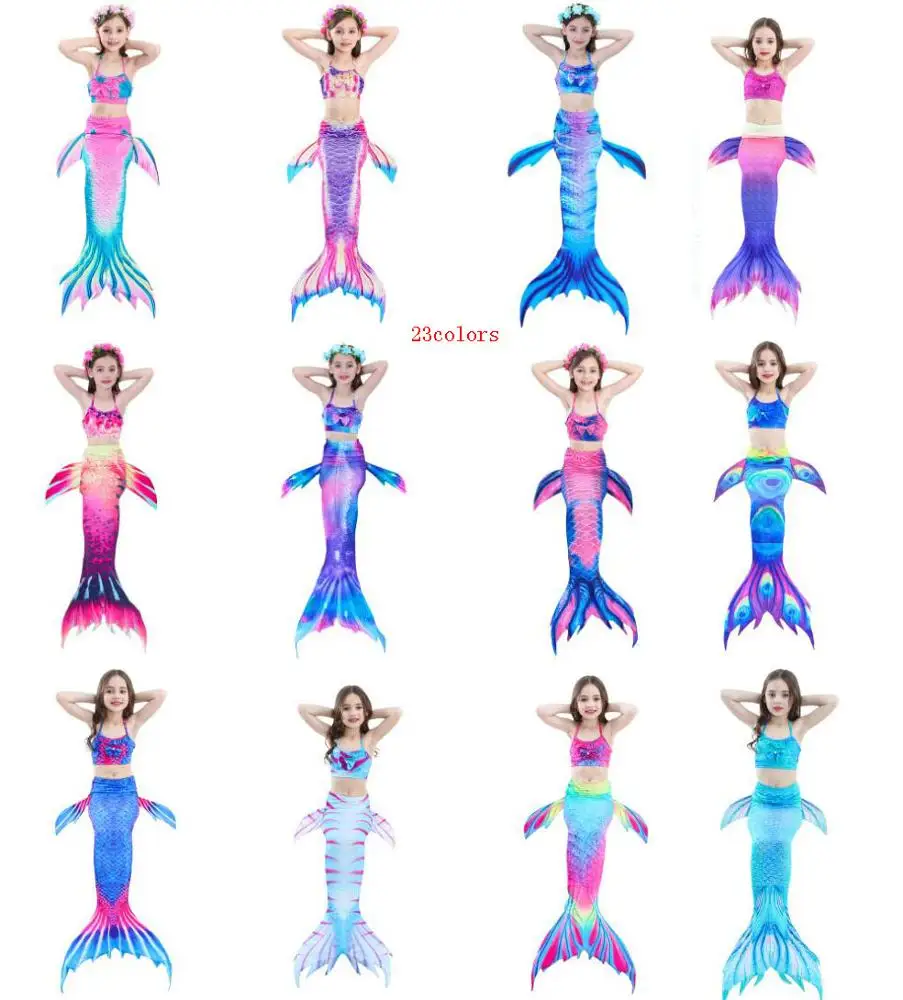 

ecowalson Kid 3 pc set Swimming The Little Mermaid Halloween Party Cosplay Mermaid Costume, N/a