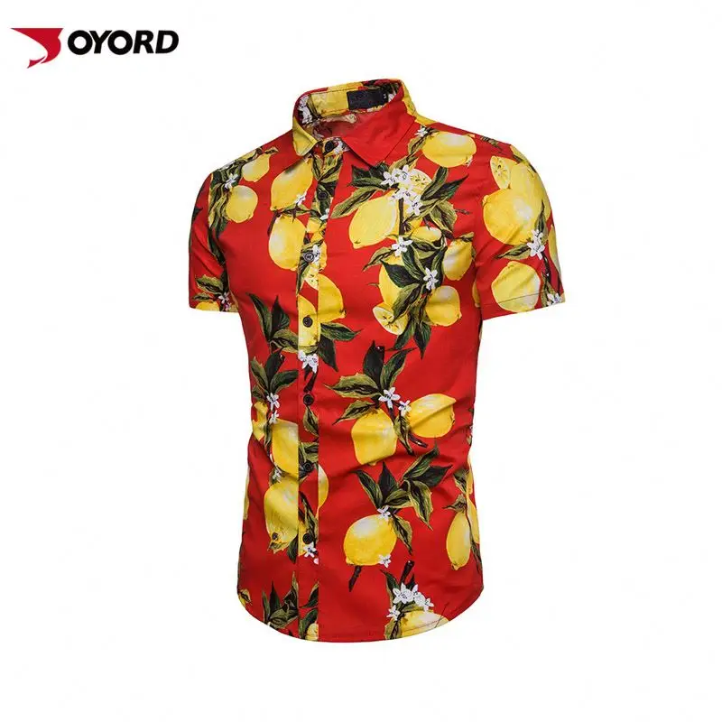 

Printed Hawaiian Beach Shirt Men Summer Short Sleeve Mens Holiday Vacation Clothing Men Blouse, As your request