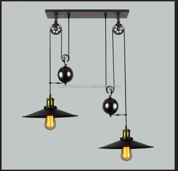 Vintage Decorative Pulley Pendant Lamps Loft Suspension Light Vintage Decorative Pulley Pendant Lamps Loft Suspension Light Lifting Lights