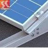 Solar flat roof mounting system with windstream