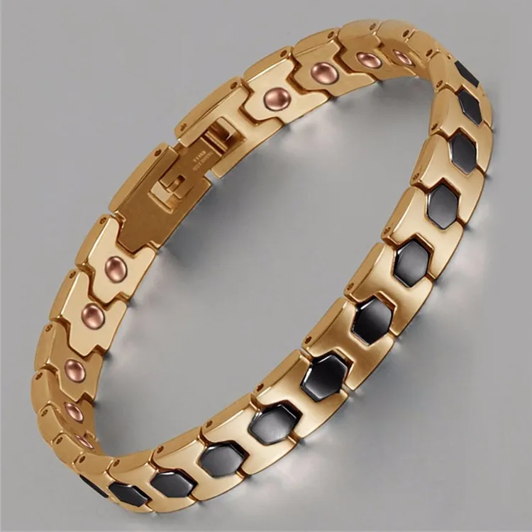 

Inox Fashion Jewelry Healing copper elements 316L Stainless Steel Bracelet For Men Or Women Accessory 8.5", As photo or customized