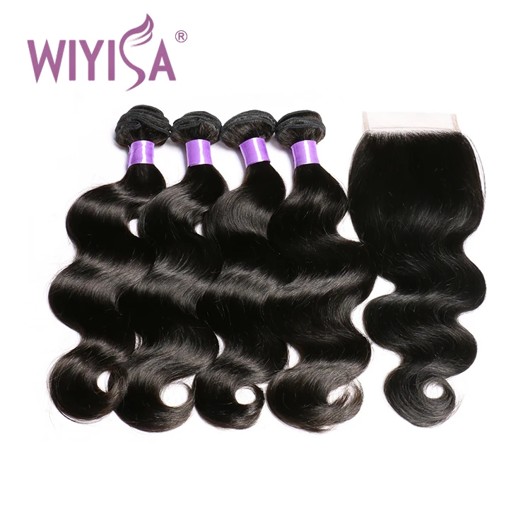 

10A Grade Best Quality Unprocessed Virgin Brazilian Human Hair Weave Bundles With Closure