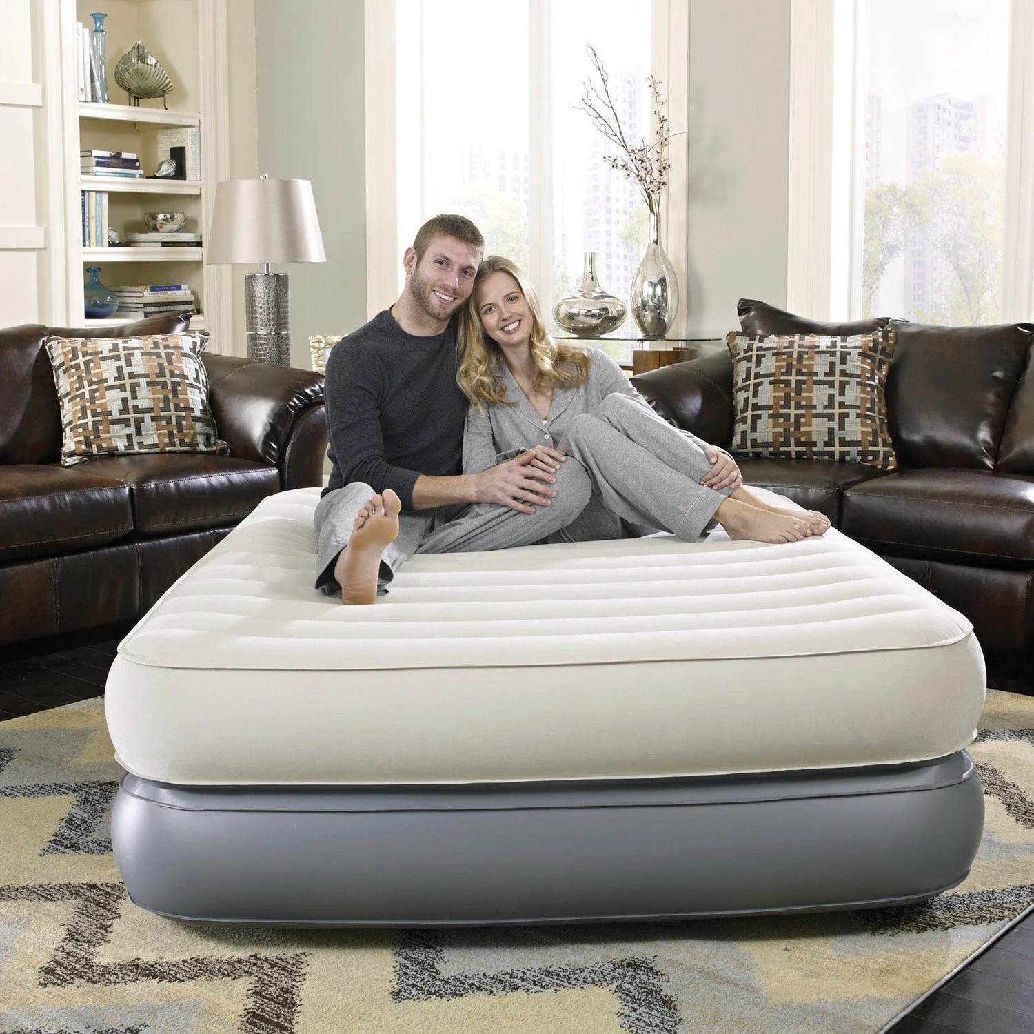 Mirakey airbed with Built-In electric pump Luxury Raised Double air bed inflatable mattress