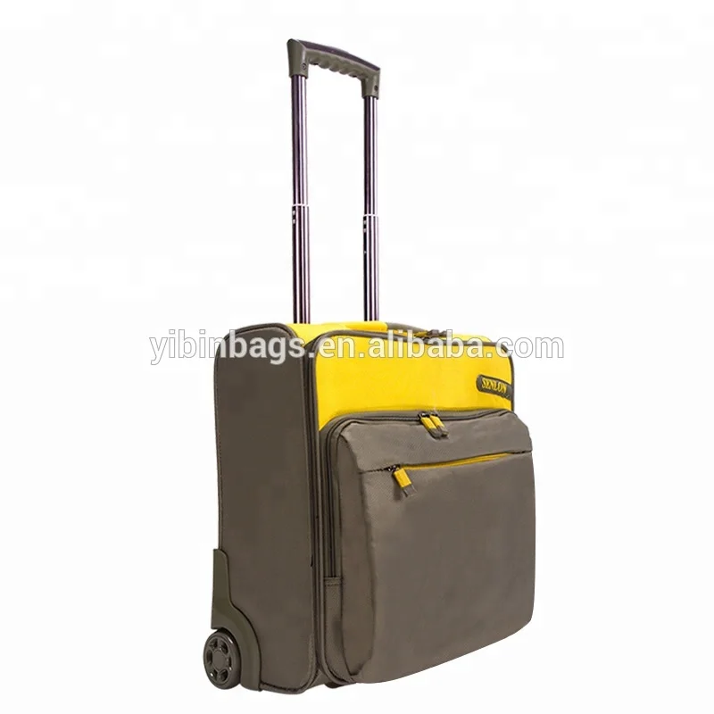 

Ready Stock 16 inch Rolling Luggage Trolley Travel Suitcase Rolling Laptop Case, Yellow&green