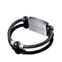 

Men's / Women's Style Magnet Bracelet Usb Charging Cable 2.4A Leather Data Cable