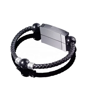 Men's / Women's Style Magnet Bracelet Usb Charging Cable 2.4A Leather Data Cable