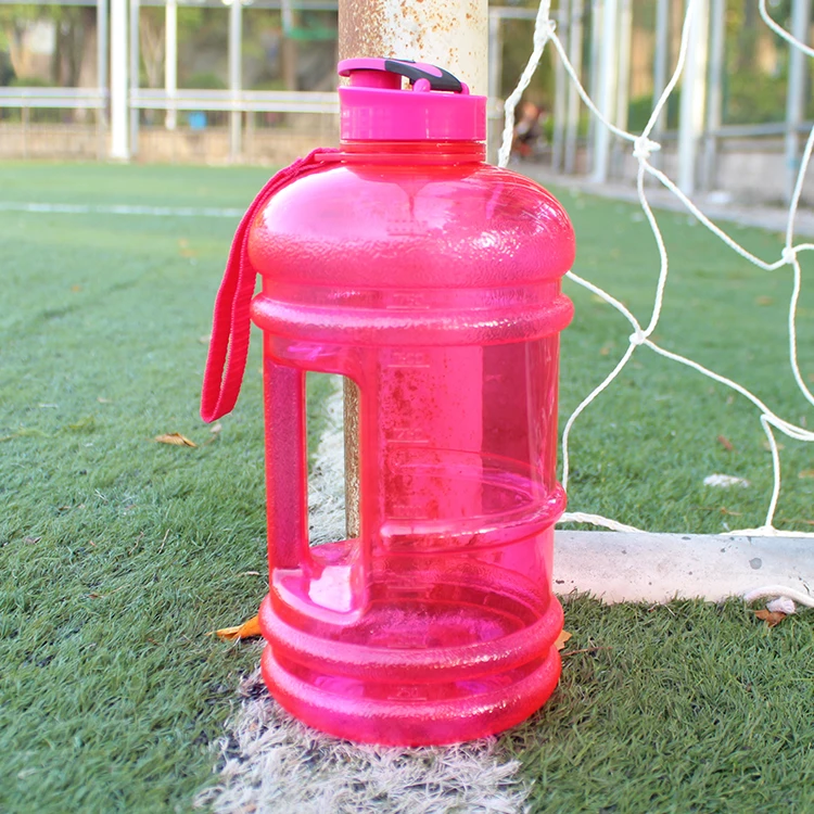 Merah Kosong Olahraga Air Dingin 2 liter Botol Plastik dengan Sisi Pegangan, Kendi air plastik