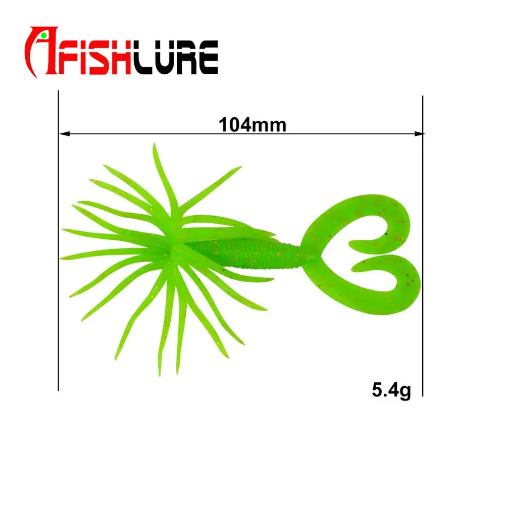 

manufacturer factory stock Double Tail artificial bait 5.4g 104mm AR17 Soft Artificial Grub Worm, Various color