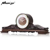 Customized Wood Engrave Classical Luxury Walnut Solid Wood Office Chiming Desk & Table Clock