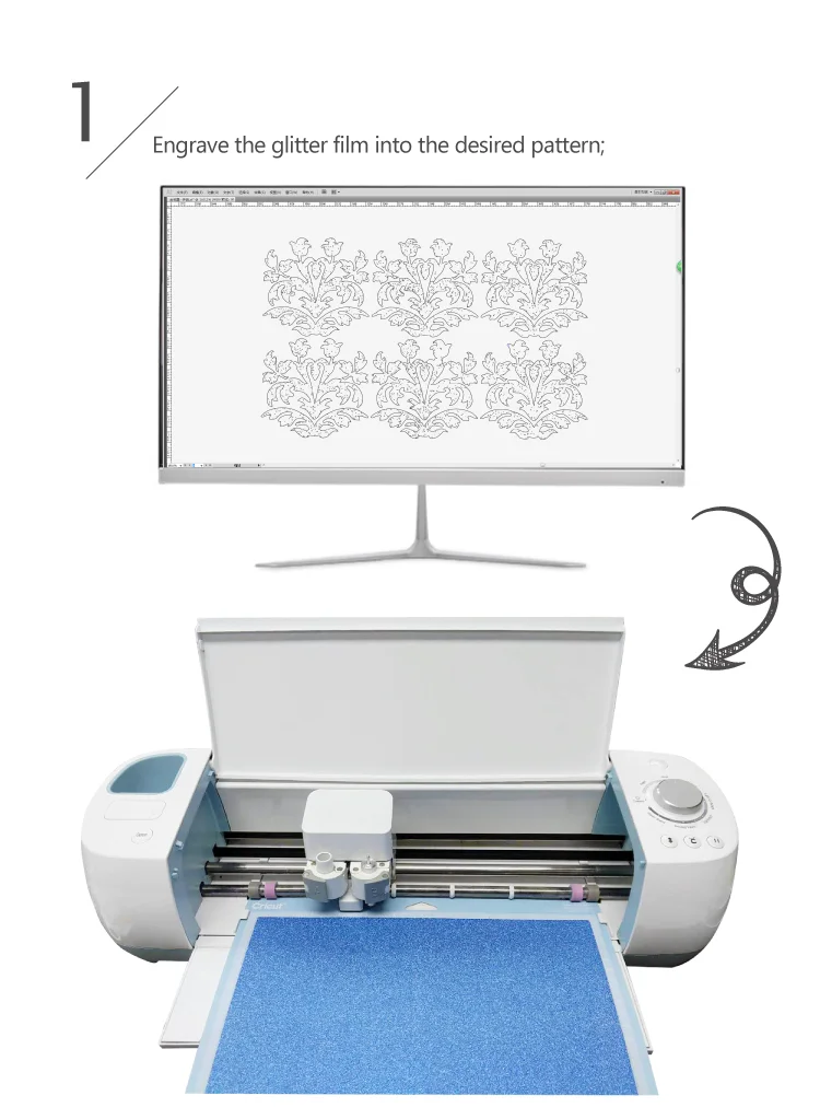 Colorful Glitter Vinyl Self Adhesive Glitter Vinyl Sticker Paper Sheet