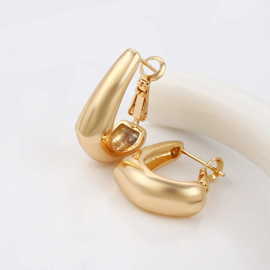 

91555 xuping fashion hoop 18K gold color women copper alloy earrings