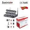 Good vision 2 array led H.264 OV9712 1.0 megapixel ip wifi wireless cctv network camera 8ch nvr kit