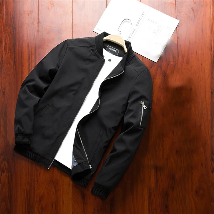 Men's Bomber Zipper Jacket Mens Casual Streetwear Hip Hop Slim Fit Pilot Coat Men Clothing Plus Size