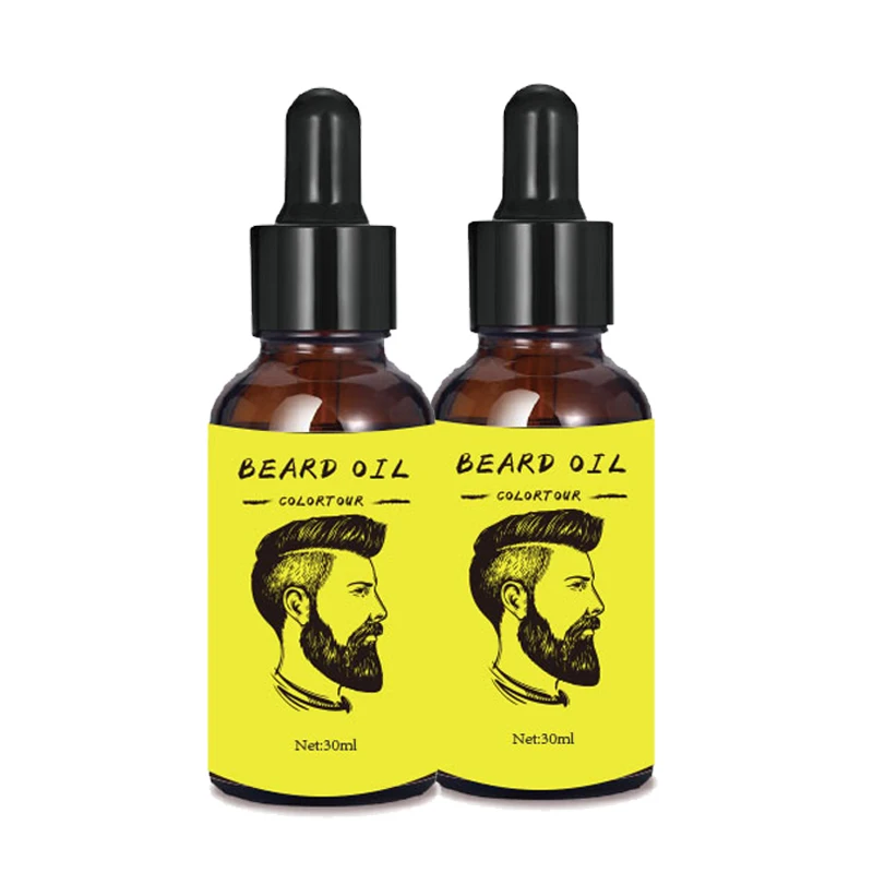 

Colortour wholesale organic pure private label glass dropper beard care product moisturizer beard oil and balm, Transparent oil liquid