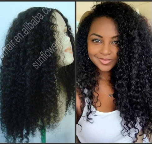 

4c 3a glueless virgin virgin hair natural MONGOLIAN kinky curly full lace wig vendors