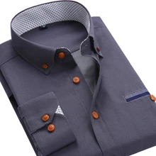 Men Long Sleeved Shirt Slim Fit Style Design Solid Color Business Casual Dress Shirt Male Social Brand Men Clothing 2016 New