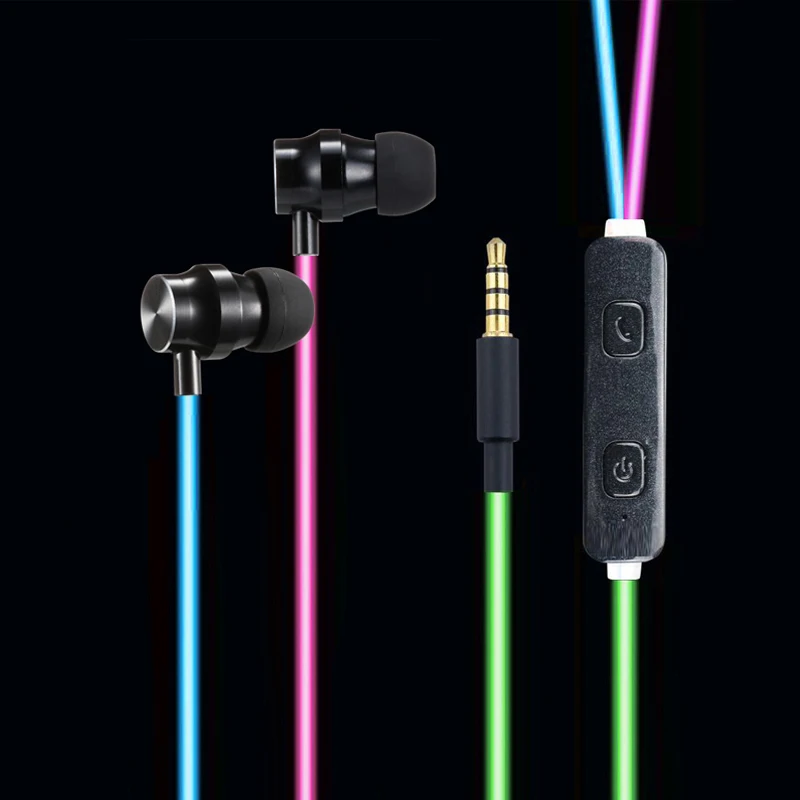 

cool design glowing headphones,led earphone,light up earphone, Black