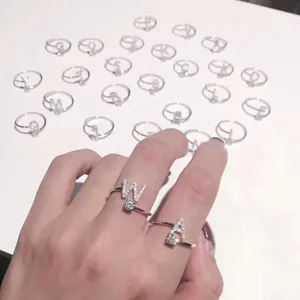 Silver ring designs with s letter ring for girls