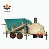 SDDOM MB1500 low price mobile type cement concrete batching plant for sale Towed by truck