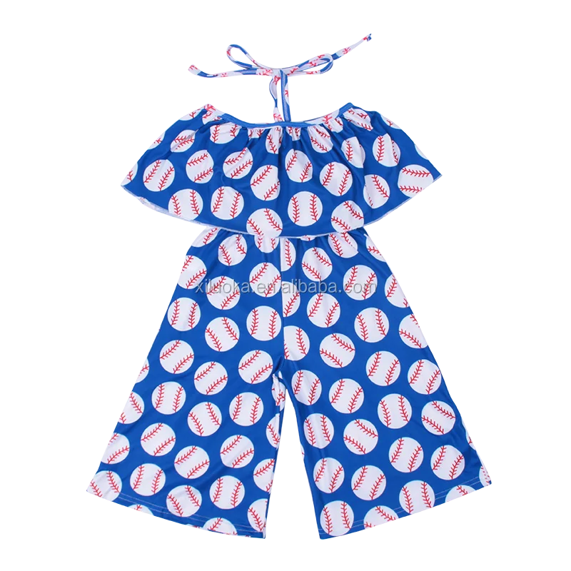 

Hot Sale Newborn Baby Girl Infants Clothes Romper Baseball Print Plus Size Kids Jumpsuit, Picture