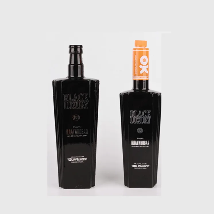 Black Color Vodka Liquor Glass Bottle 750ml - Buy Black Glass Bottle ...