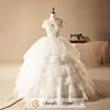 Custom Made Off Shoulder Bridal Gown Puffy Ball Gown Lace Boning Plus Size Formal Wedding Dress