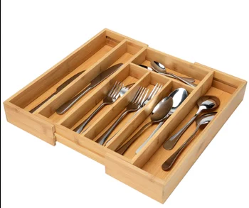 Bamboo Large Expandable Cutlery Tray And Drawer Organizer