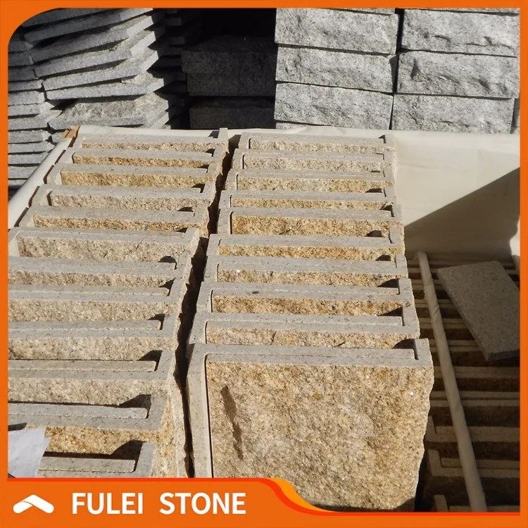 Natural yellow granite exterior mushroom stone design wall cladding