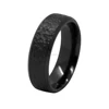 Fashion wholesale plain black zirconium rings black hammered titanium purity ring