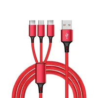 

Durable Nylon Braided micro 3in1 usb cable fast charge Type C Phone Multi Usb data Cable 3 IN 1