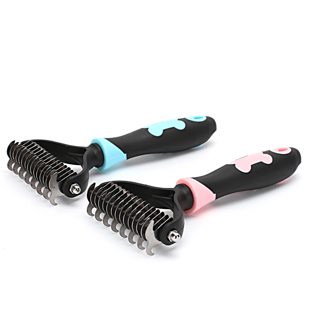 

Dog Brushes And Combs Pet Hair Grooming Brush Dog Hair Cleaning Deshedding Tools, Blue/pink