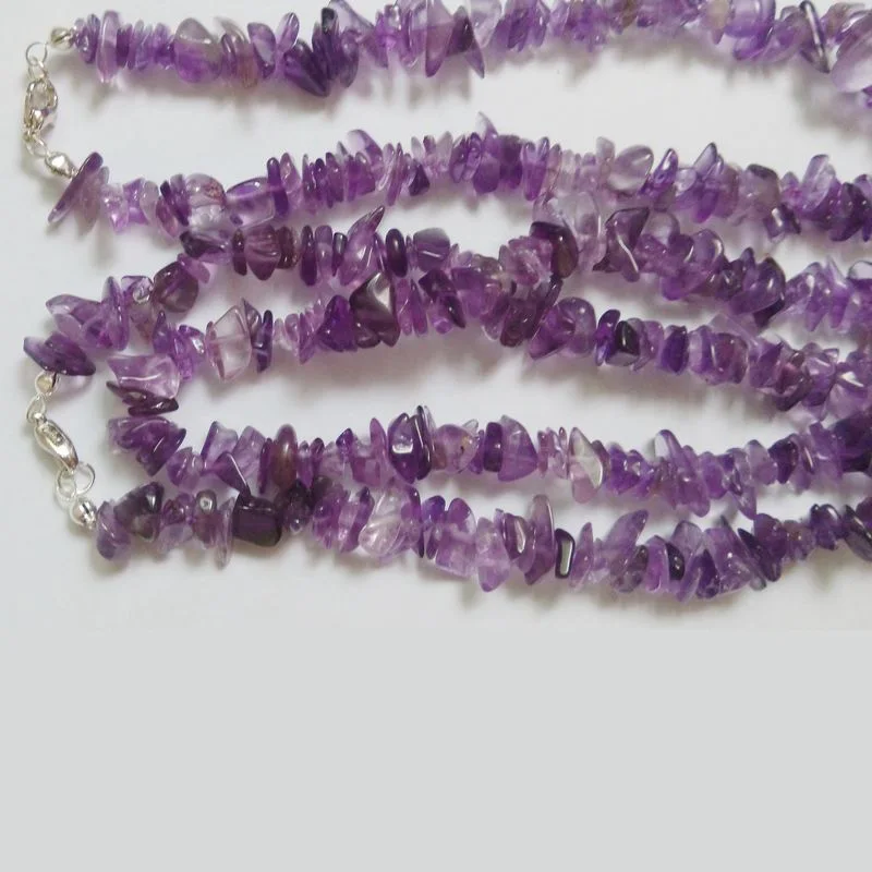 

natural stone amethyst chips necklace