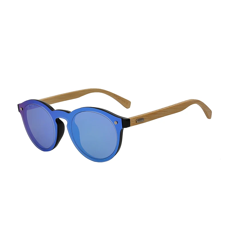 

New Fashion Custom Label Round Wood Sunglasses