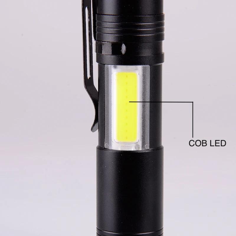 Wholesale Amazon High Power COB LED Portable AA 1.5V Super Bright Aluminum Alloy Mini Torch led Flashlight