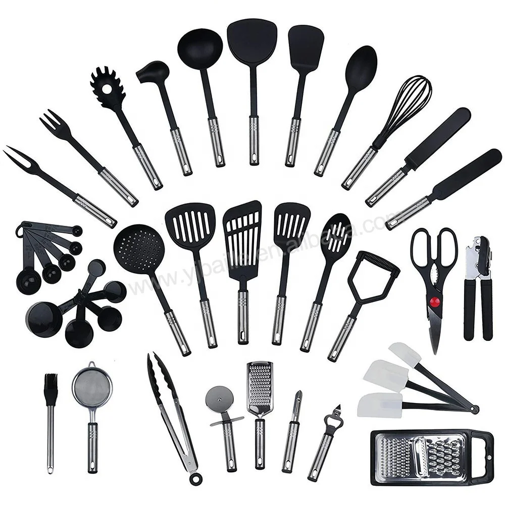 

Wholesale 40 Piece Household Stainless Steel Kitchen Gadget And Nylon Utensils Set