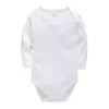 Blank Baby Bodysuit Long Sleeve Cotton Winter Baby Clothes Plain White Baby Wear
